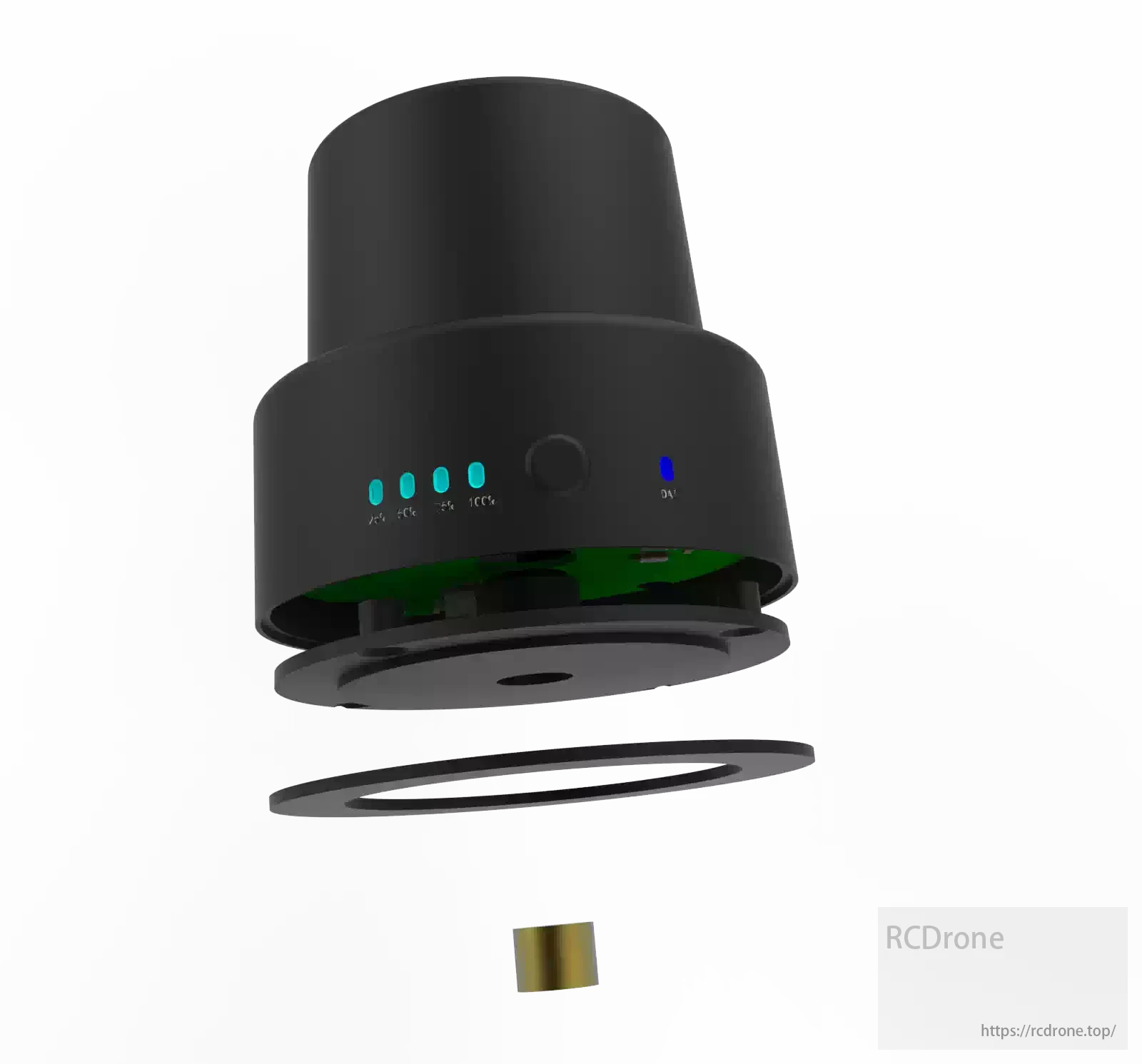 VK VDT-2: Dual-frequency, multi-system high-precision agricultural mapper with indicator lights and internal components for efficient farmland mapping.