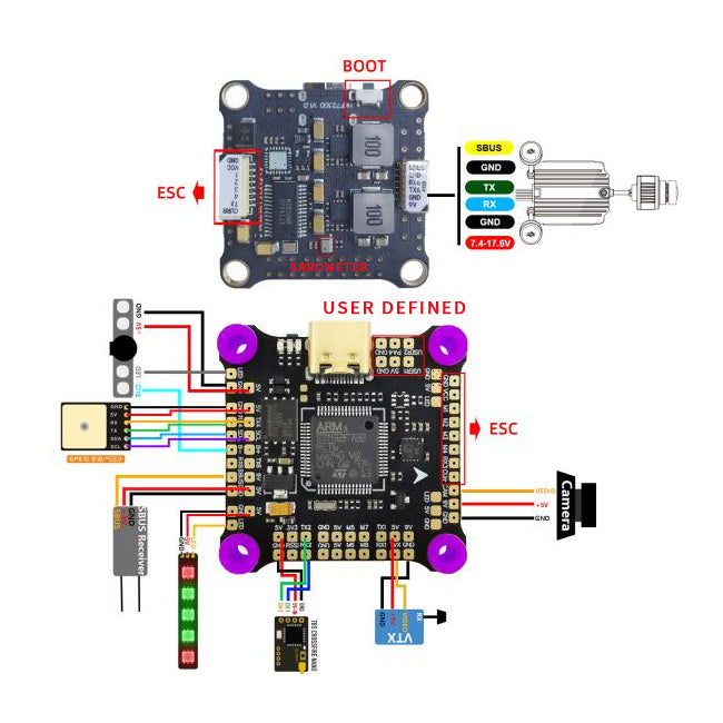 HAKRC F7230D Flight Controller for FPV Drone – STM32F722, MPU6500, 30.5×30.5mm, DJI Compatible, 3S-6S Input