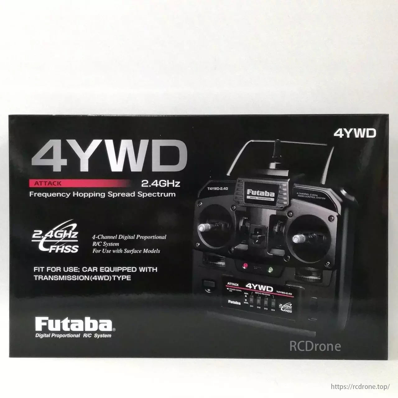 Futaba Attack 4YWD Transmitter, Description of a 4-channel radio system with receiver for RC cars and other vehicles.