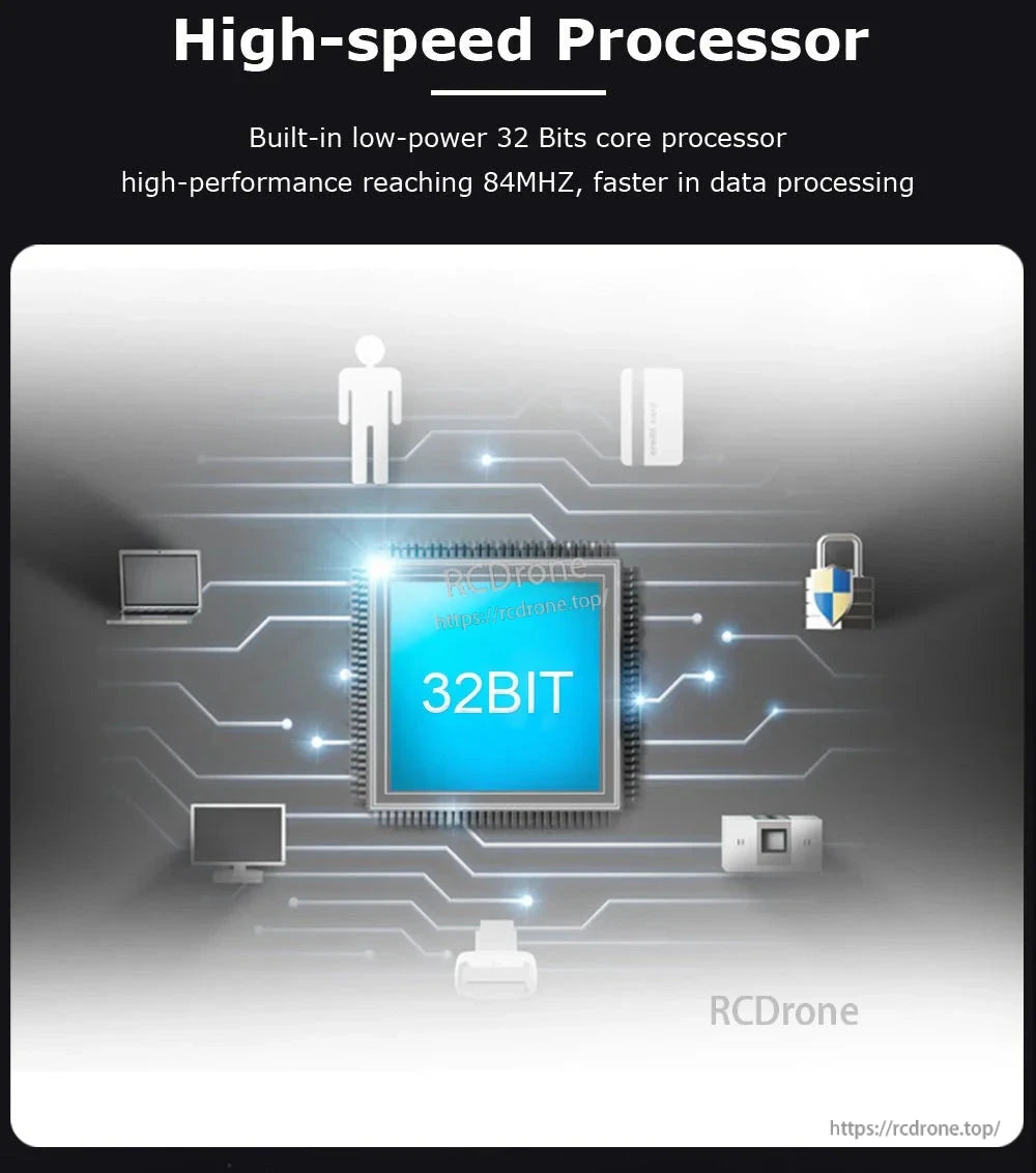 WitMotion HWT605 Inclinometer, High-speed 32-bit processor, 84MHz, low-power, fast data processing