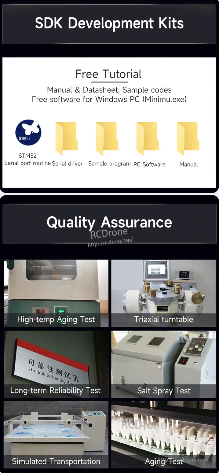 WitMotion HWT9073 9-Axis Accelerometer, SDK kits offer free resources like tutorials, manuals, and sample codes. Quality assurance includes rigorous testing for reliability and durability.