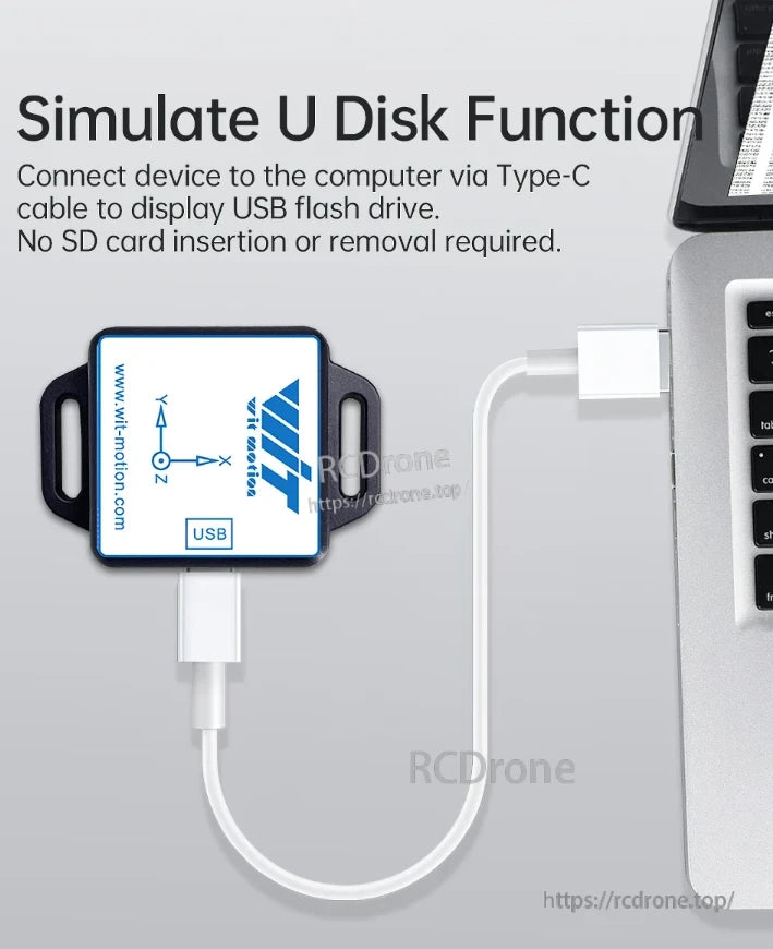 WitMotion WT901 Accelerometer Logger, Simulate U Disk Function via Type-C Cable, No SD Card Needed