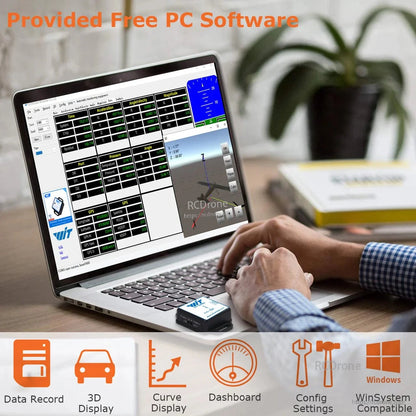 WitMotion WT901BLECL: 9-axis IMU with Bluetooth 5.0, accelerometer, gyro, magnetometer. Comes with PC software for data recording, analysis, 3D display, and Windows compatibility.