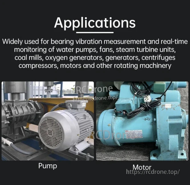 WitMotion WTVB01-BT50 Bluetooth Vibration Sensor, Monitors vibrations in rotating machinery like pumps, motors, and turbines with 3-axis measurement, Bluetooth, wireless connectivity, and Type-C interface.
