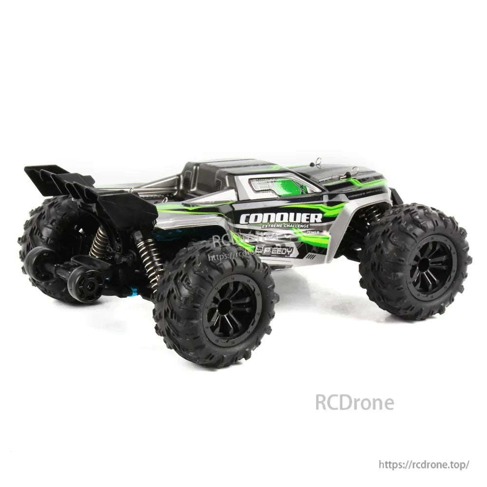 WLtoys 1:16 Scale RC Car, A package includes a 4WD RC car, remote controller, battery, charger, and manual, with safety notes to recharge the battery promptly.