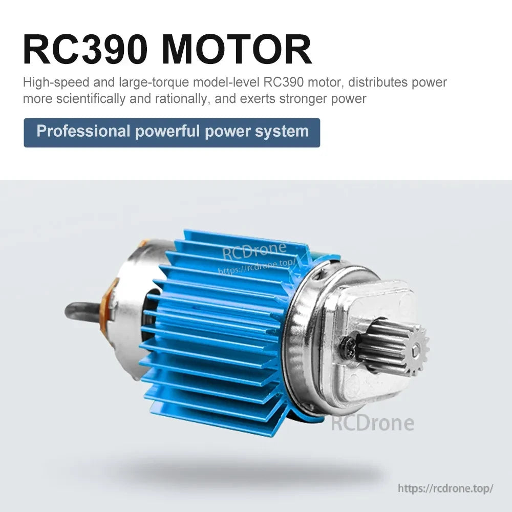 WLtoys 1:16 Scale RC Car, RC390 motor: high-speed, large-torque, professional power system.