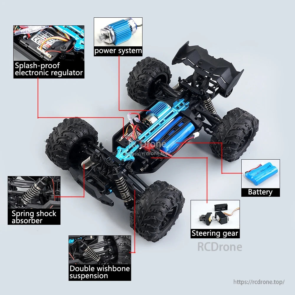 Scale Large RC Cars 50km/h High Speed Children Toys for Boys Remote Control Car 2.4G 4WD Off Road Monster Truck