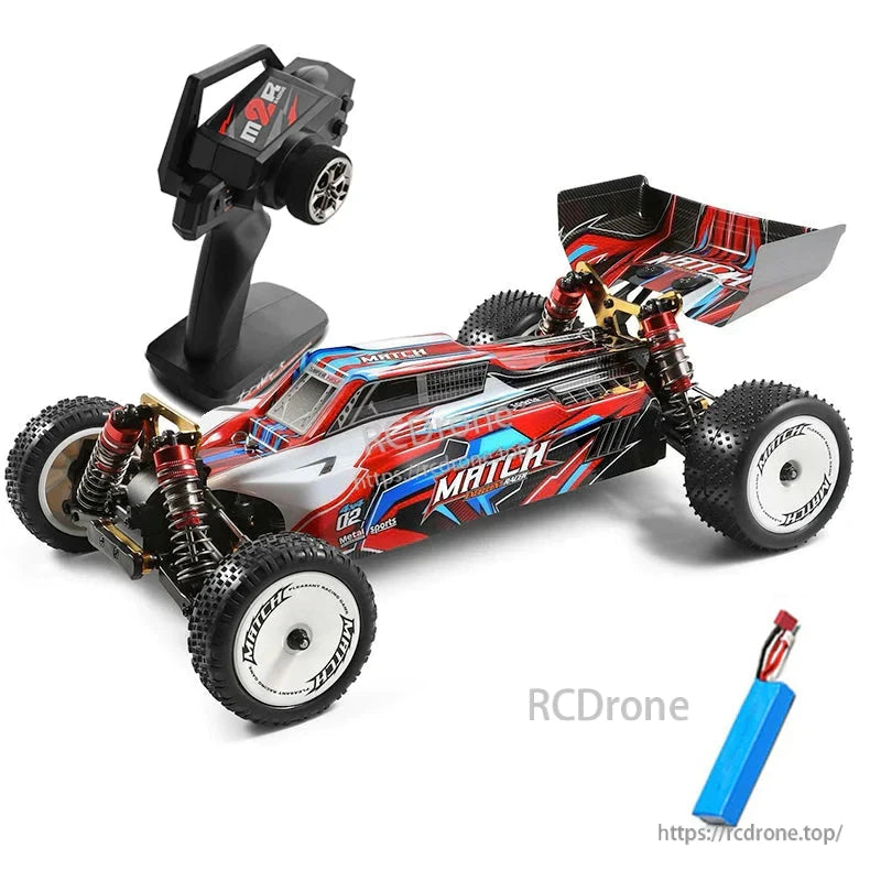 Wltoys 104001 RC Car, Wltoys 1/10 scale RC buggy with 4WD, 45km/h speed, alloy chassis, 550 motor, 7.4V battery, ready-to-run.