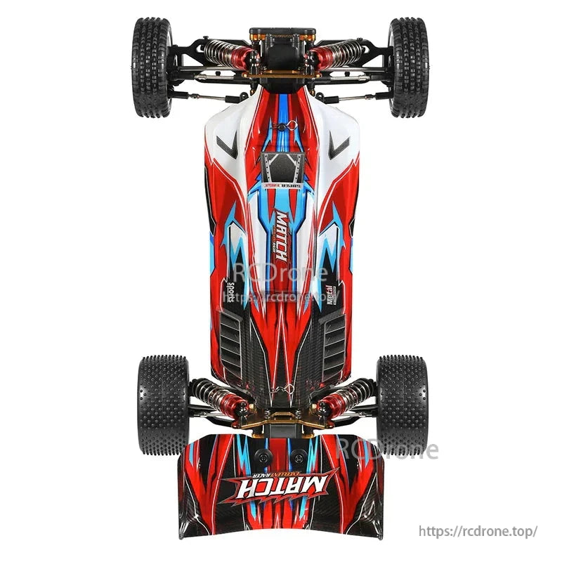 Wltoys 104001 RC Car 1/10 Scale 4WD 45km/h High Speed Off-Road Racing Buggy with Alloy Chassis, 550 Brushed Motor, 7.4V 2200mAh Battery RTR