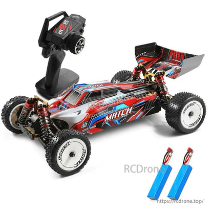 Wltoys 104001 RC Car, Wltoys 1/10 scale RC car with 4WD, 45km/h speed, alloy chassis, 550 brushed motor, 7.4V battery, ready-to-run.