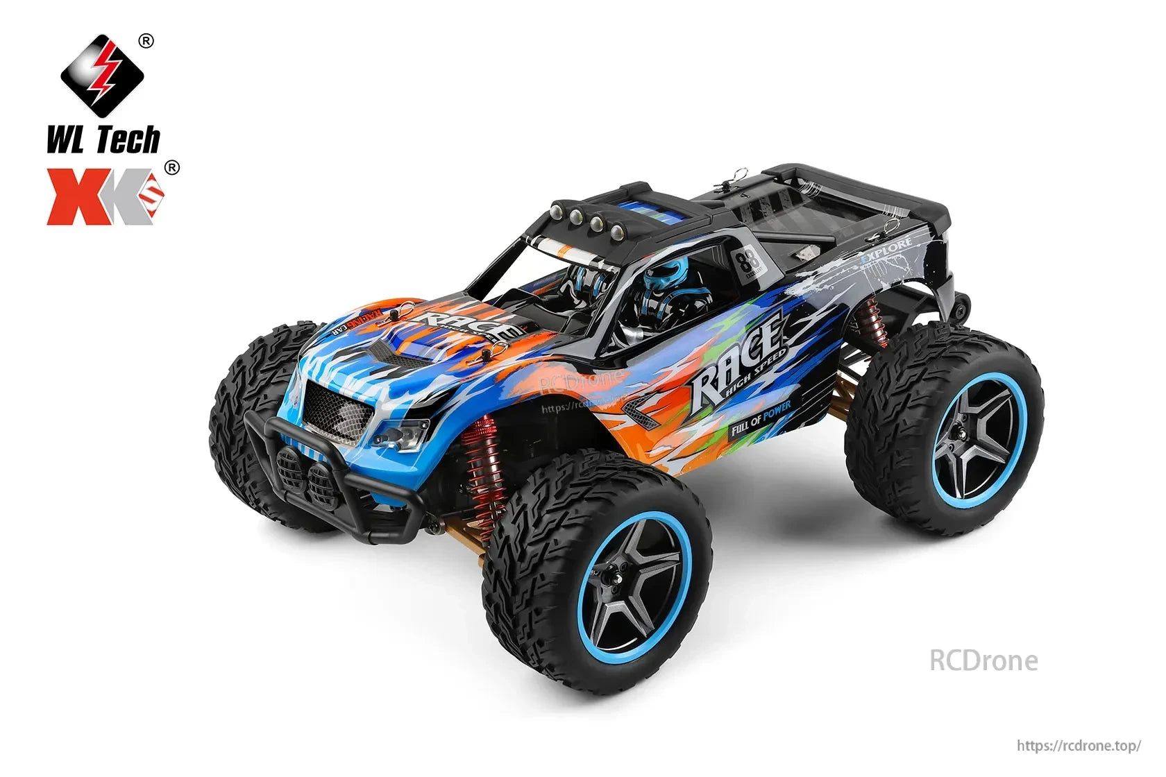 Wltoys 104019 1/10 2.4GHz 4WD Brushless RC Car, The Wltoys 104019 is a brushless RC car with 4WD, featuring a 3500KV motor, proportional control, and speeds up to 55 KM/H.