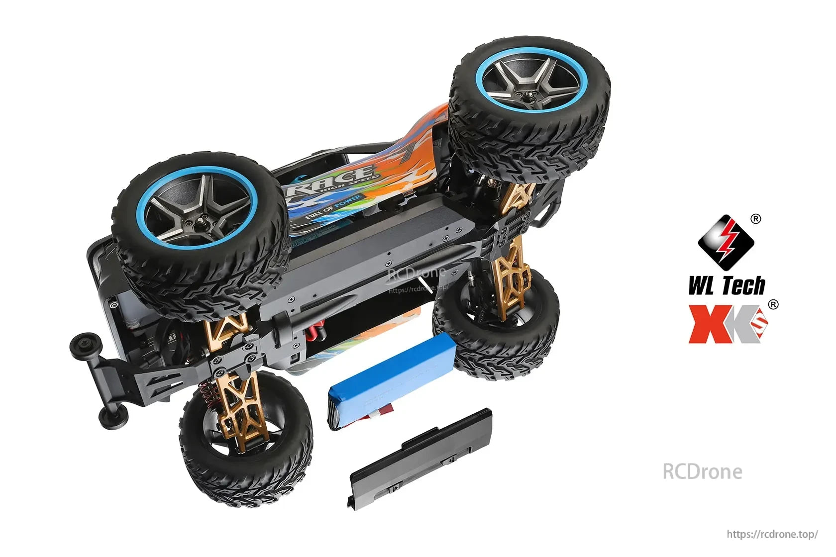 Wltoys 104019 1/10 2.4GHz 4WD Brushless RC Car, This RC vehicle has a powerful motor and reaches high speeds.