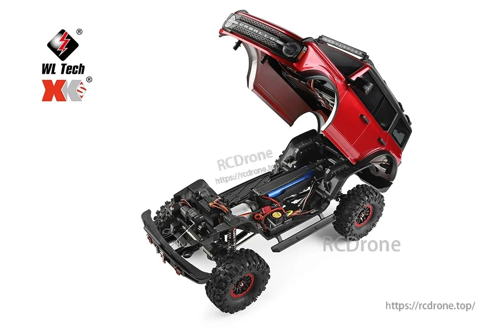 WLtoys 104020 Rc Car, Electric winch and remote control with image and text support are included in this version.