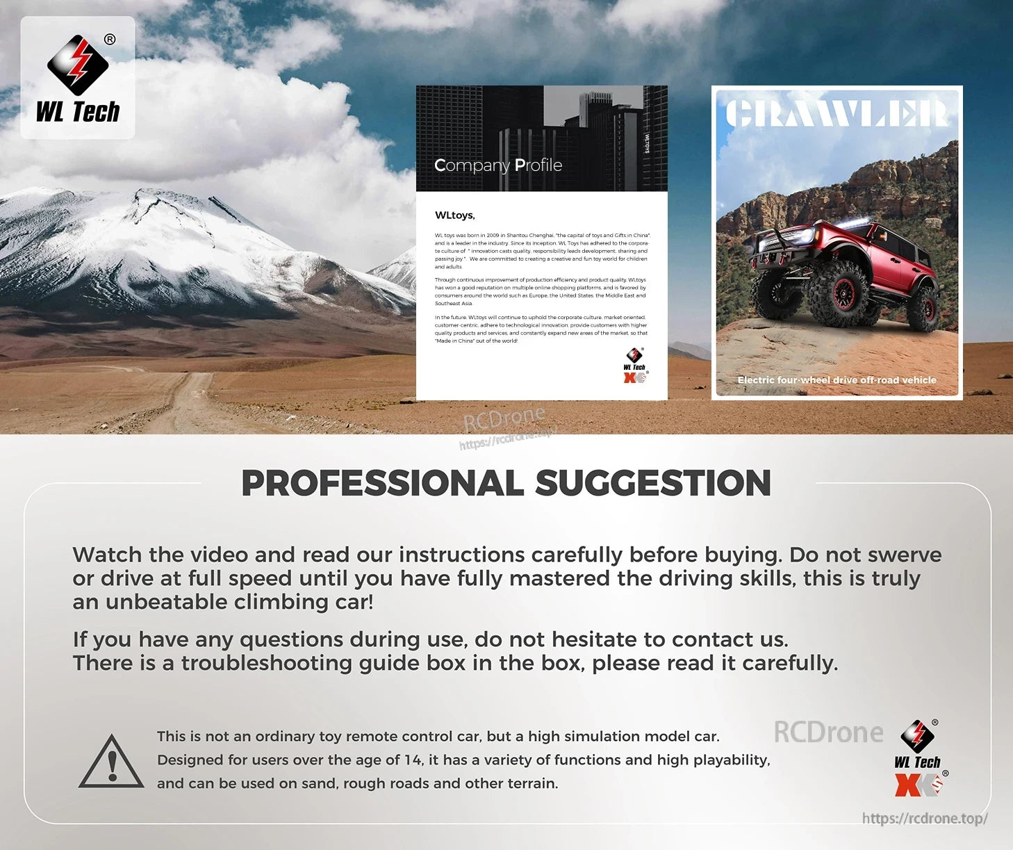 The WLtoys 104020 RC car is a high-performance, four-wheel drive off-road vehicle for ages 14+, featuring advanced functions, rugged terrain capability, and includes safety and troubleshooting tips.