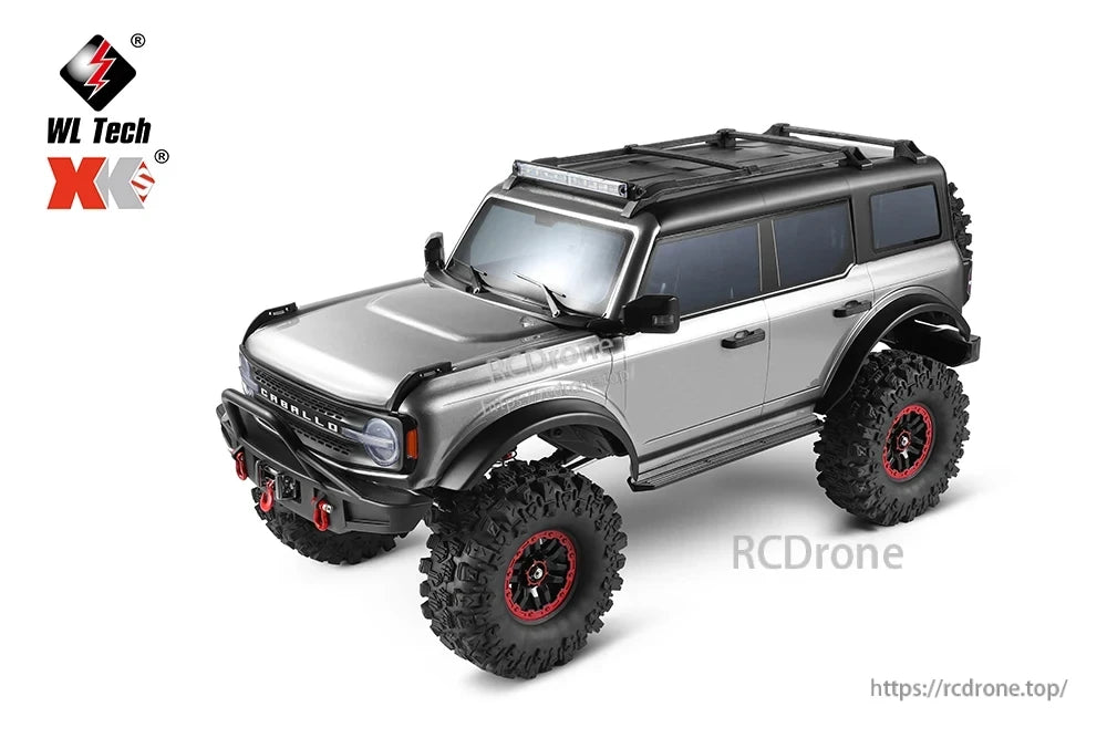 WLtoys 104020 Rc Car, LED searchlight and light bars for night driving.