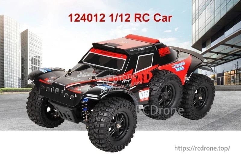 WLtoys 124012 RC car features 1/12 scale, 4WD high-speed rally truck with 60km/h speed and 540 brushed motor.