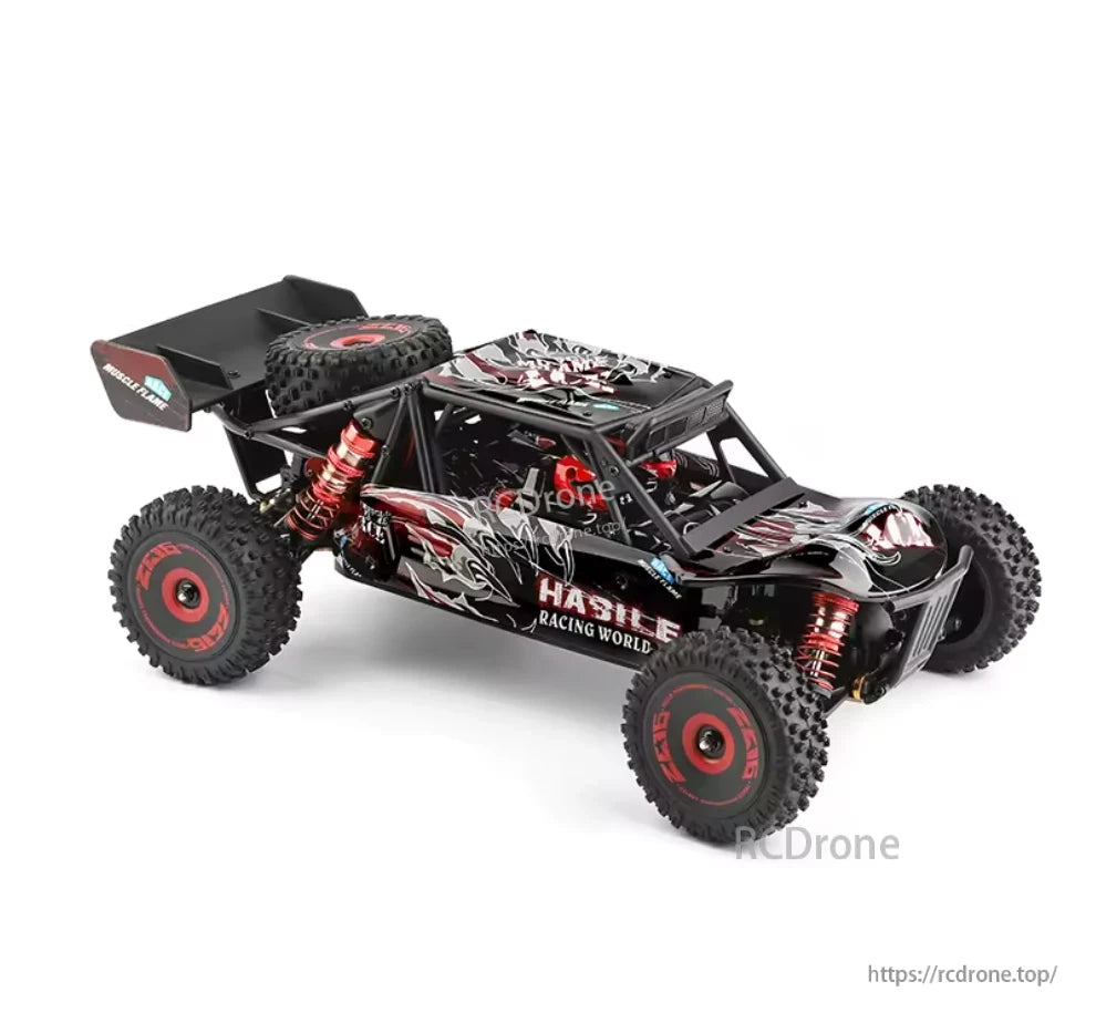 Wltoys 124016 RC Car, The Wltoys 124016 is a 1/12-scale 4WD brushless RC buggy with a metal chassis, oil shocks, and a Hasile Racing World design, reaching speeds up to 75 km/h.