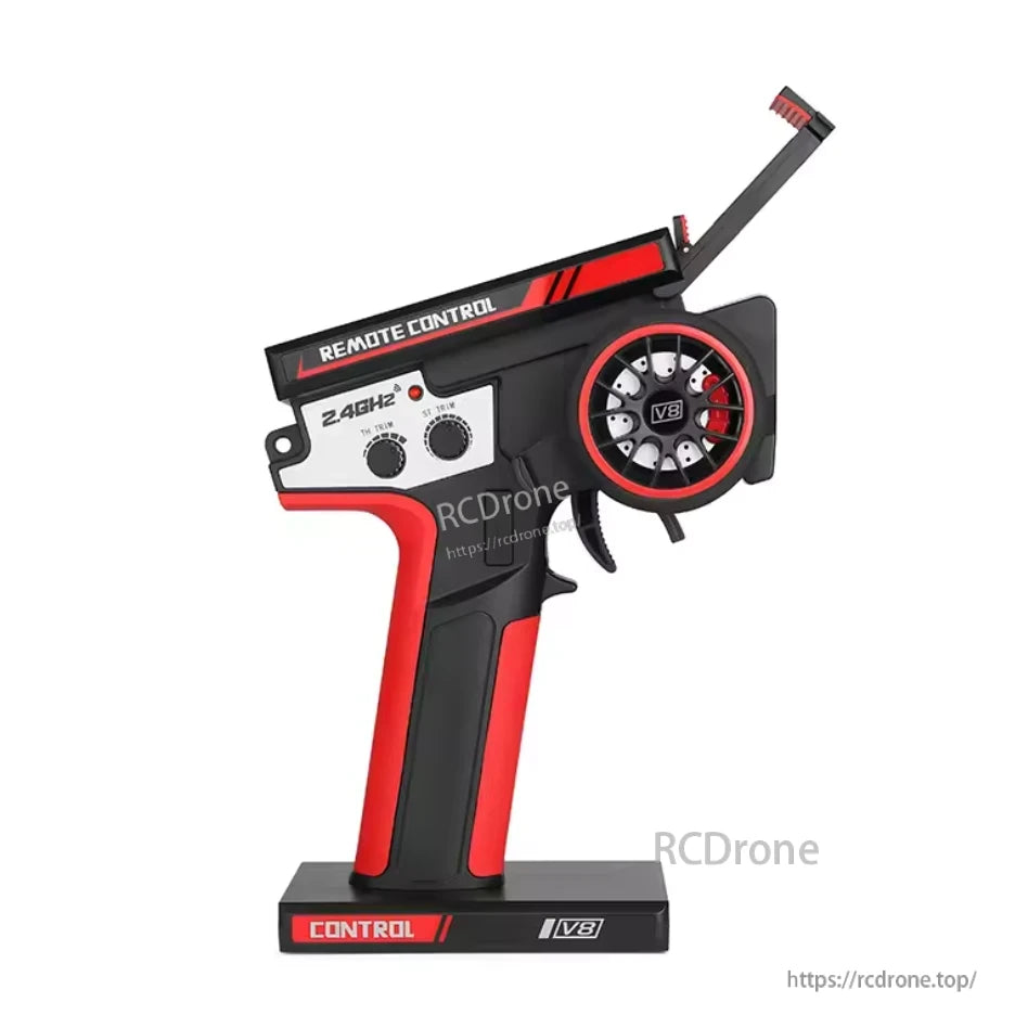 Wltoys 124016 RC Car, Remote Control 2.4GHz V8 Control with dual trim knobs and steering wheel