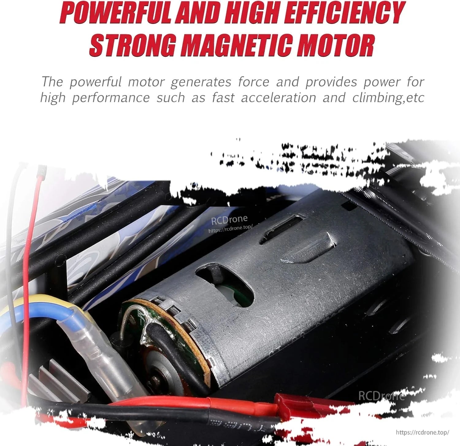 Wltoys 124018 RC Car, Powerful high efficiency strong magnetic motor for fast acceleration and climbing.