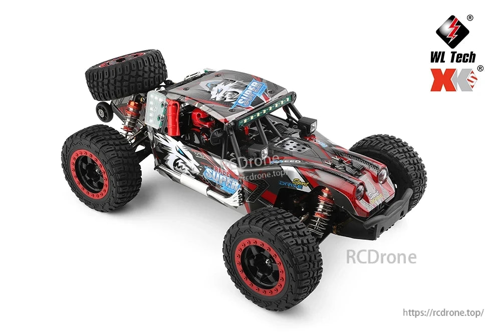 WLtoys 124028 1:12 60KM/H 4WD Brushless RC Car, The motor features powerful 2852 brushless technology with 2800KV for strong acceleration and consistent high-speed performance.