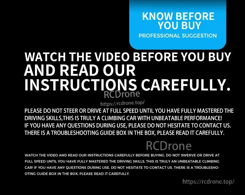 WLtoys 124028 1:12 60KM/H 4WD Brushless RC Car, Watch video, read instructions, practice skills before full speed. Contact for help. Includes troubleshooting guide.