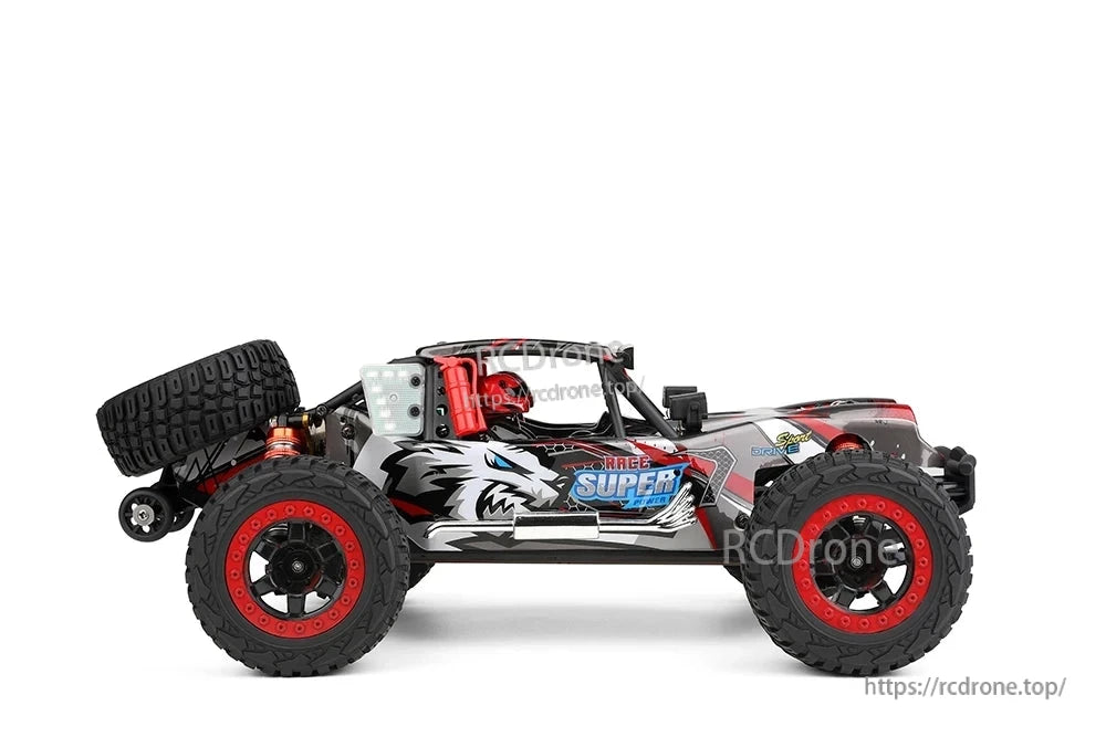 WLtoys 124028 1:12 60KM/H 4WD Brushless RC Car, WLtoys 124028 RC car: 1:12 scale, 60km/h, 4WD brushless, 2800KV motor, metal chassis, LED lights, 100m range.