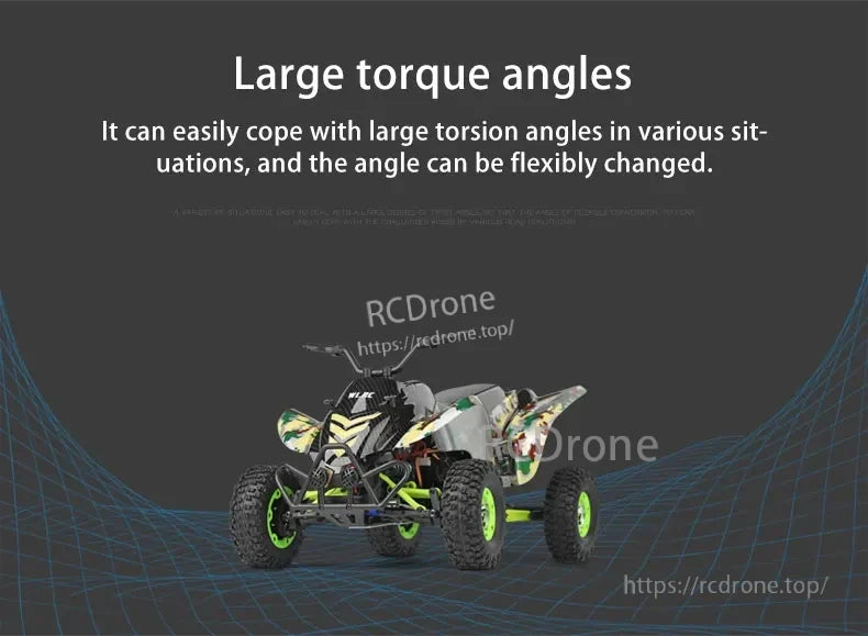 The WLtoys 12428-A RC Motorcycle features large torque angles and adjustable settings for improved performance on various terrains.