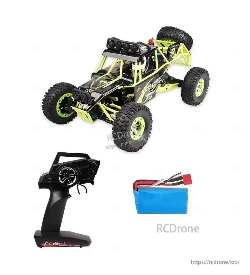 WLtoys 12428 RC Car, WLtoys 12428 RC car: 1:12 scale, 4WD, 50km/h speed, off-road truck with LED lights and 540 brushed motor.