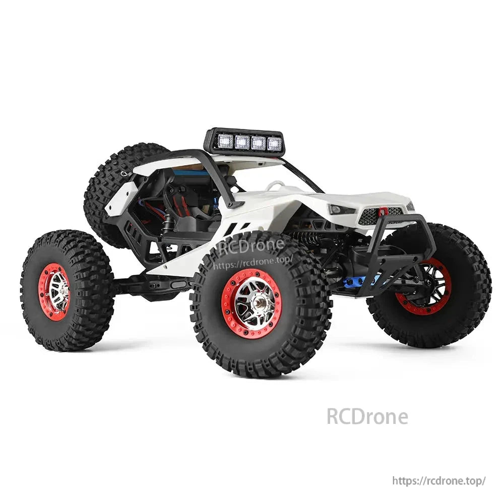 WLtoys 12429 RC Car, WLtoys 12429 RC car: 1/12 scale, 4WD off-road rock crawler with 40km/h speed, 2.4G radio, LED lights, and 7.4V 1500mAh battery.