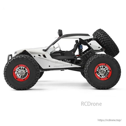 WLtoys 12429 RC Car, WLtoys 12429 RC car: 1/12 scale, 4WD off-road rock crawler, 40km/h speed, 2.4G radio, LED lights, 7.4V 1500mAh battery.