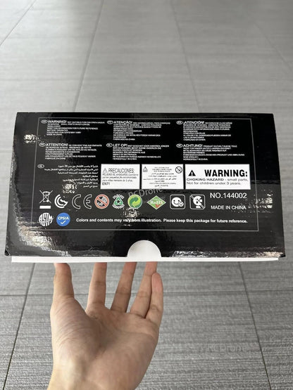 Warning: Choking hazard, small parts. Not for children under 3. Battery operated. Contents may vary. Made in China. Model 144002. Keep packaging.