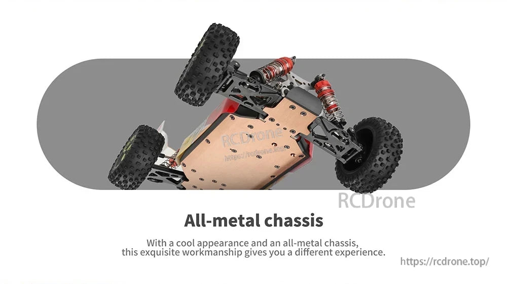 Wltoys 144010 1/14 2.4G 4WD High Speed Racing Brushless RC Car Vehicle Models 75km/h Several Battery Wltoys 144010 RC Car, All-metal chassis with cool appearance and exquisite workmanship offers a unique experience.
