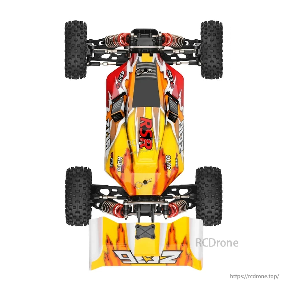 Wltoys 144010 RC Car 1/14 4WD 75km/h High Speed Brushless Off-Road Racing Car with Aluminum Alloy Chassis, Zinc Alloy Gear & Oil Shock Absorbers