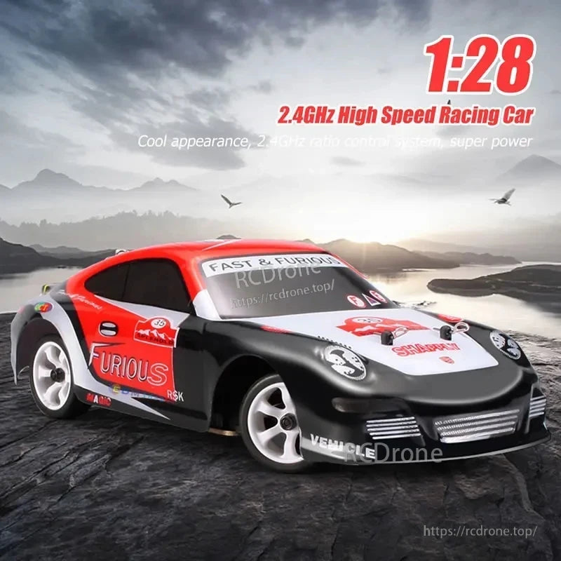 WLtoys K969 1:28 Scale RC Drift Car, 1:28 RC drift car with 2.4GHz high-speed racing, featuring a fast and furious design.