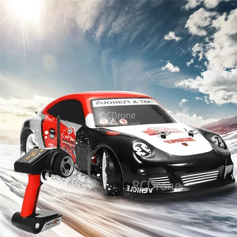 WLtoys K969 1:28 Scale RC Drift Car, The device features durable construction and enhanced handling with an independent suspension and differential gear for smooth performance.