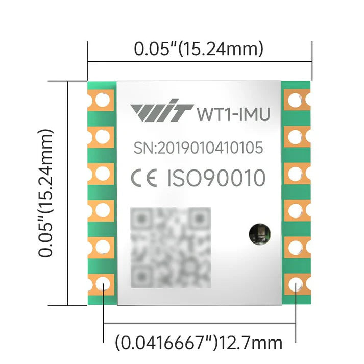 WitMotion WT1-IMU 듀얼 축 각도 센서(가속도계 + 경사계), 3.3–5V TTL, 0.5° 정확도, 20Hz 출력