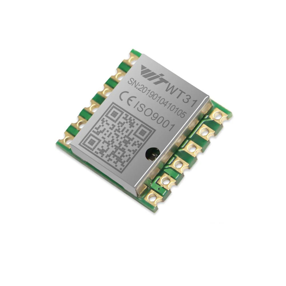 WitMotion WT31N Inclinometer, WitMotion WT31N: 3-axis accelerometer, dual-axis angle, UART-TTL, 0.1° static accuracy, CE and ISO9001 certified.