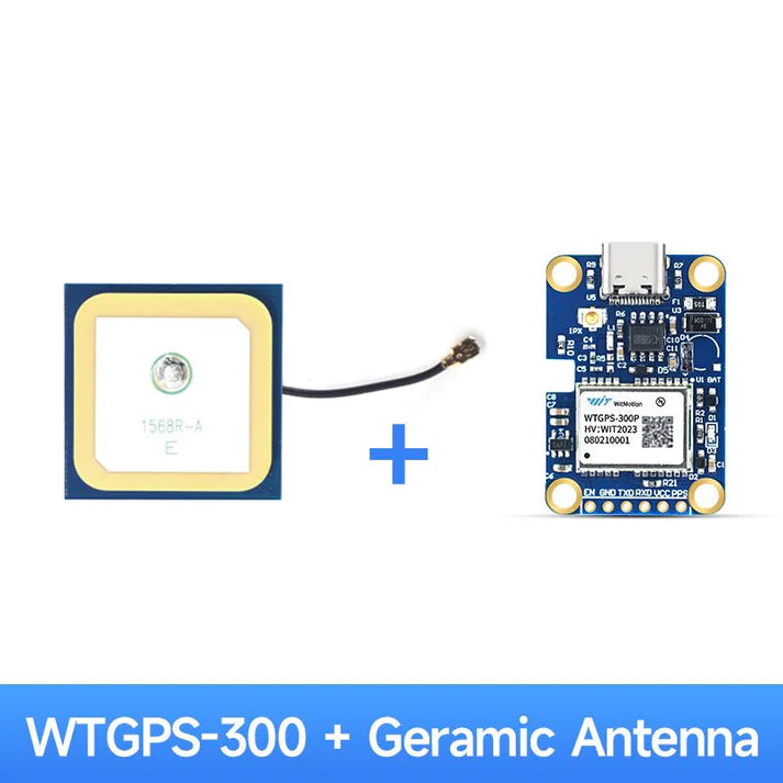 Modulo WitMotion WTGPS-300P INS GPS-IMU sub-metrico, Multi-GNSS (GPS/BDS/GLONASS/Galileo), Type-C, antenna IPX, RTCM2.3