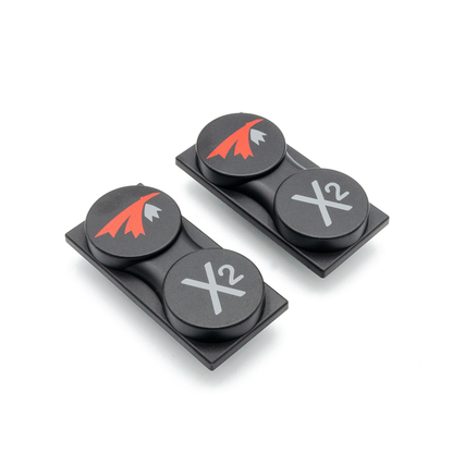TrueRC X²-Air 5.8 MK II antenna pair, top view with X2 and TrueRC logo caps