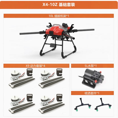 Dron de fumigación agrícola Dreameagle X410Z de 4 ejes y 10 litros