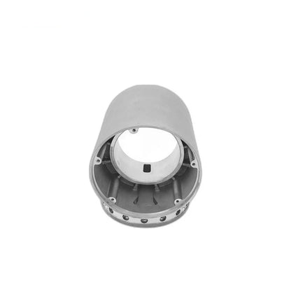 Front-facing view of the ZeroErr Cable Pass-Through Shaft with circular internal opening, interior supports, and base holes.