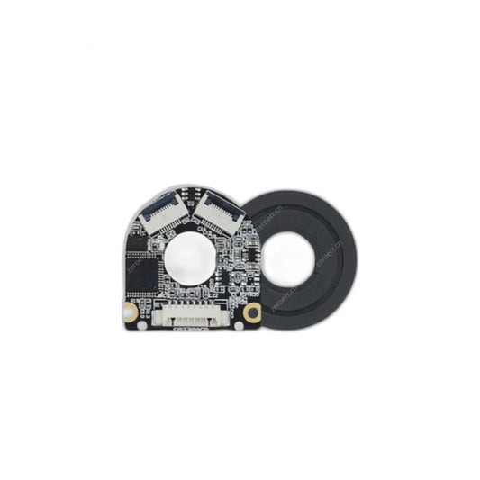 ZeroErr eCoder11 encoder circuit board shown with a black circular magnetic ring on a white background.