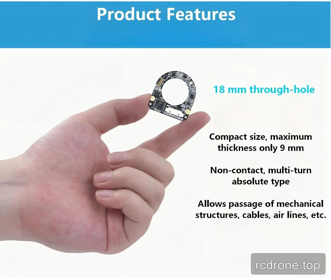 eCoder18 encoder 18 mm through-hole and compact profile graphic