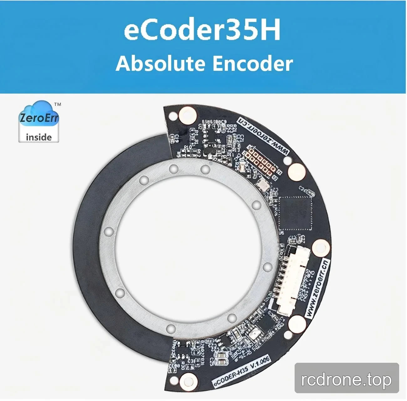 ZeroErr eCoder35H absolute encoder board, connector, and magnetic ring assembly