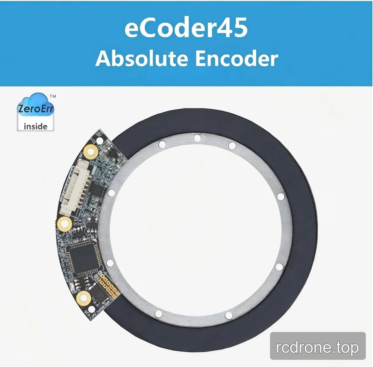 ZeroErr eCoder45 circular absolute encoder with exposed electronics board