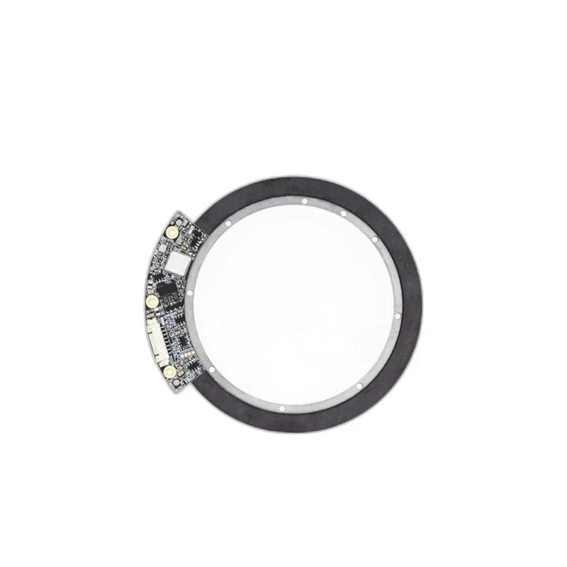 ZeroErr eCoder65 magnetic encoder with a black circular ring and curved circuit board mounted alongside.