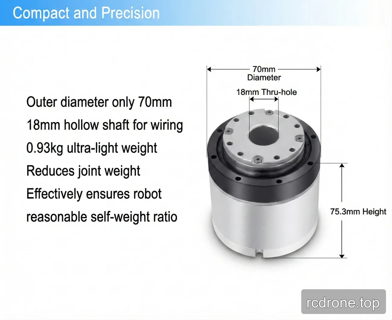 eRob 70I robot joint dimensional view
