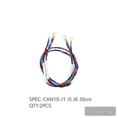 Two 30cm CAN10-J1 J5 J6 cable harnesses with red, blue, and black wires and white connectors.