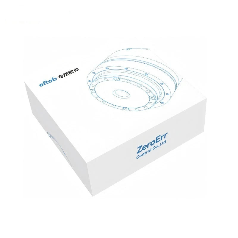 White ZeroErr eRob accessories kit box with a blue line drawing of a circular robotic component.