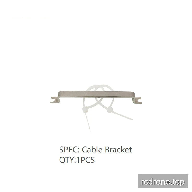 Single metal cable bracket with two white cable ties, labeled quantity 1PCS.